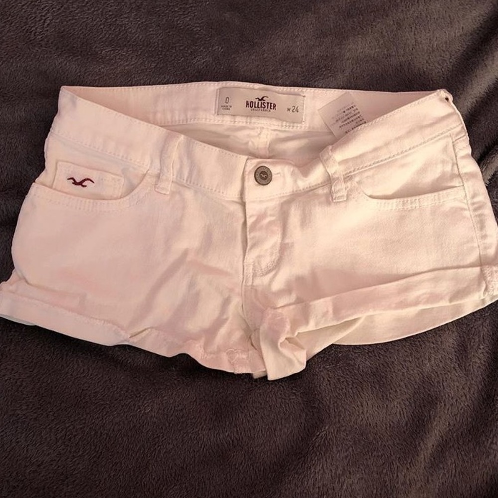 white Hollister jean shorts